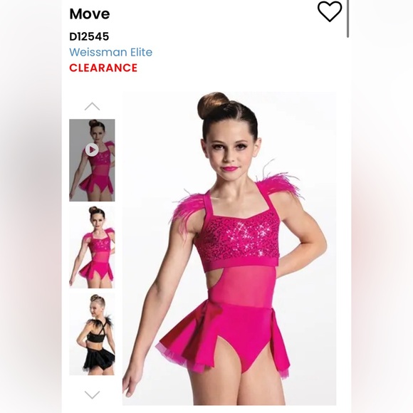 Weissman Hot Pink Feathered Shoulders Dance Leotard with mesh stomach NEW - Picture 6 of 10